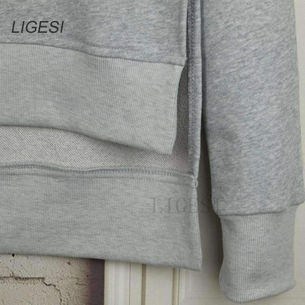 Planet Gates Autumn Winter Women Cotton Tracksuit 2 Piece Set Clothing Solid Sportswear Suit Woman Irregular Hoodies Set Costumes