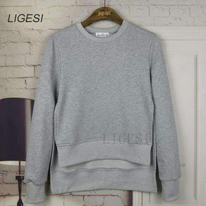 Planet Gates Autumn Winter Women Cotton Tracksuit 2 Piece Set Clothing Solid Sportswear Suit Woman Irregular Hoodies Set Costumes