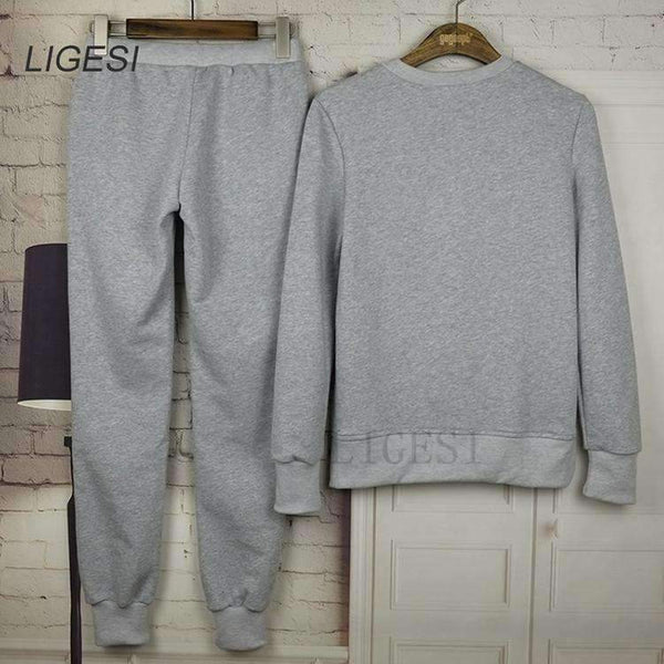 Planet Gates Autumn Winter Women Cotton Tracksuit 2 Piece Set Clothing Solid Sportswear Suit Woman Irregular Hoodies Set Costumes