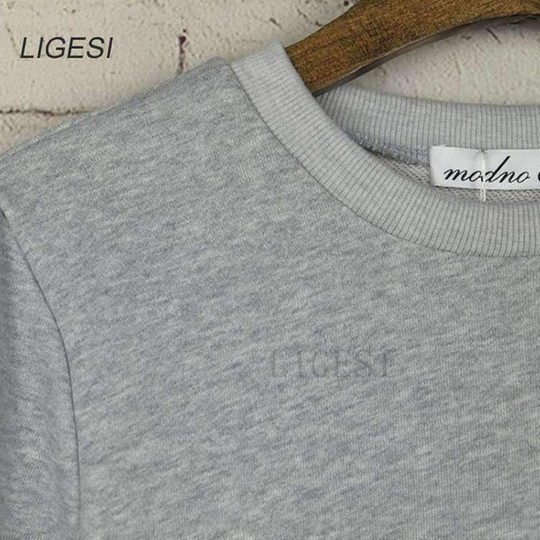 Planet Gates Autumn Winter Women Cotton Tracksuit 2 Piece Set Clothing Solid Sportswear Suit Woman Irregular Hoodies Set Costumes