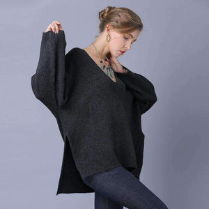 Planet Gates Autumn Winter Women Knitted Sweaters Long Sleeve Female Pullovers Casual Loose Khaki Black Plus Size Sexy Sweaters