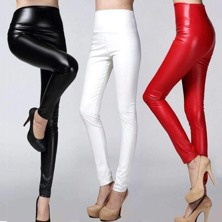 Planet Gates Autumn winter Women legging skinny PU leather pencil Leggings slim faux Leather Pants female fashion thick fleece trousers