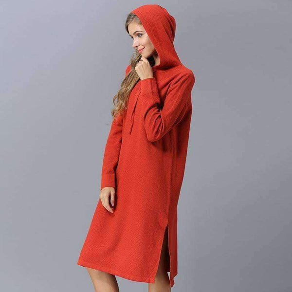 Planet Gates Autumn Winter Women Pullovers Sweaters With Cap Long Loose Knitting Black Blue Gray Thin Sweaters Dress Plus Size