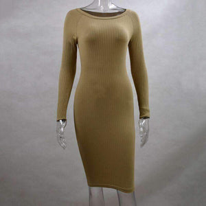 Planet Gates Autumn Women Bodycon Sheath Dress Sexy Red Knitted Cotton Long Sleeve 2018 Winter Dress Casual Black Party Dresses