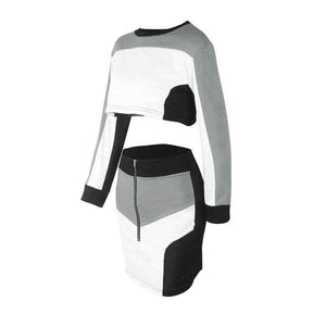 Planet Gates Autumn women crop tops and Mini Skirts Sets 2Pcs Women Tracksuit SweatshirtS 2 piece set women matching sets