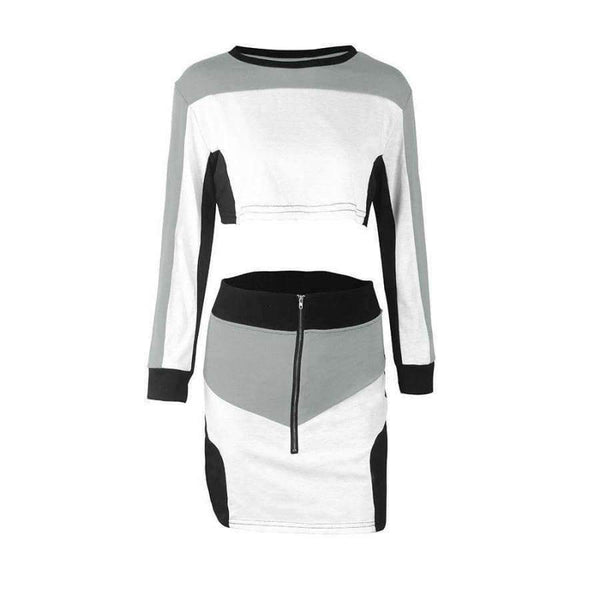 Planet Gates Autumn women crop tops and Mini Skirts Sets 2Pcs Women Tracksuit SweatshirtS 2 piece set women matching sets
