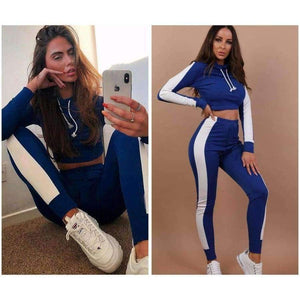 Planet Gates Autumn Women Two Piece Set Tracksuit Outfits Sport Suits Woman 2 Piece Pants Sets Women Striped Hoodies Sweatshirt Crop Top