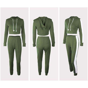 Planet Gates Autumn Women Two Piece Set Tracksuit Outfits Sport Suits Woman 2 Piece Pants Sets Women Striped Hoodies Sweatshirt Crop Top