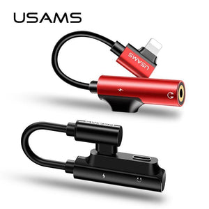 Planet Gates Aux Audio Cable Adapter Lightning to 3.5mm audio Earphone Headphone Charging Adapter USB Cable For iPhone 7 cable Adapter