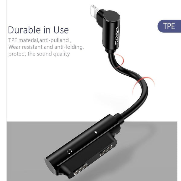 Planet Gates Aux Audio Cable Adapter Lightning to 3.5mm audio Earphone Headphone Charging Adapter USB Cable For iPhone 7 cable Adapter