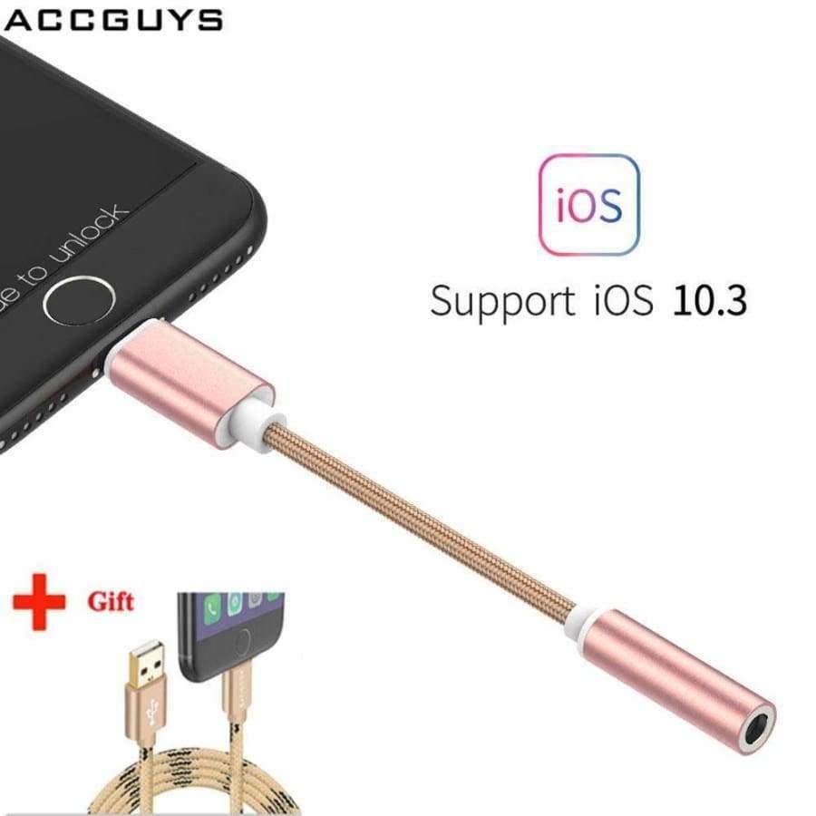 Planet Gates Aux Audio Extension Cable 3.5mm Female Earphone Jack Adapter Headphone Converter for iPhone 7 8 Plus XS w USB Cable Gift