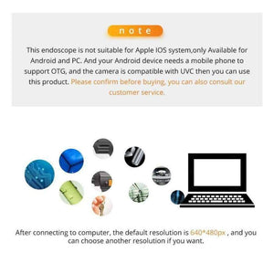 Planet Gates Auxmart 1/2/5M 7mm Lens USB Endoscope Camera Waterproof Wire Snake Tube Inspection Borescope For OTG Compatible Android Phones