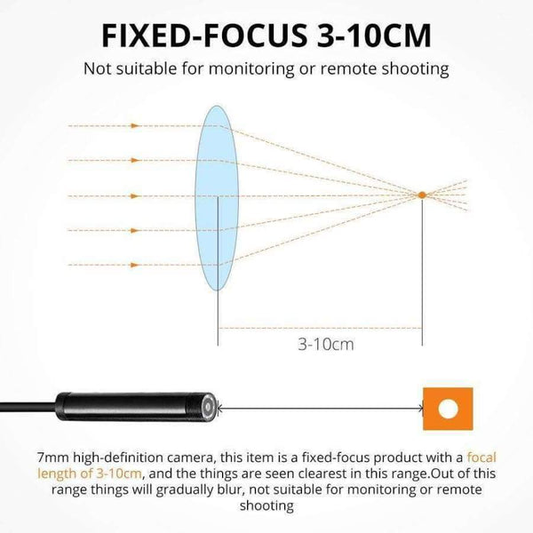 Planet Gates Auxmart 1/2/5M 7mm Lens USB Endoscope Camera Waterproof Wire Snake Tube Inspection Borescope For OTG Compatible Android Phones