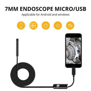 Planet Gates Auxmart 1/2/5M 7mm Lens USB Endoscope Camera Waterproof Wire Snake Tube Inspection Borescope For OTG Compatible Android Phones