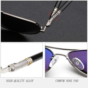 Planet Gates Aviation Metal Frame Quality Oversized Spring Leg Alloy Men Sunglasses Polarized Brand Design Pilot Male Sun Glasses Driving
