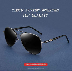 Planet Gates Aviation Metal Frame Quality Oversized Spring Leg Alloy Men Sunglasses Polarized Brand Design Pilot Male Sun Glasses Driving