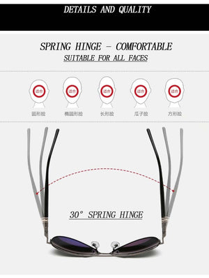 Planet Gates Aviation Metal Frame Quality Oversized Spring Leg Alloy Men Sunglasses Polarized Brand Design Pilot Male Sun Glasses Driving