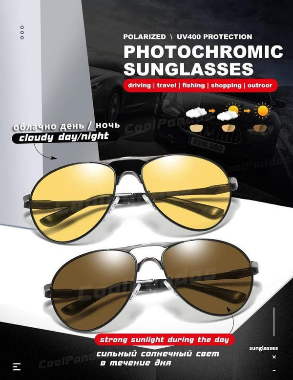 Planet Gates Aviation Photochromic Sunglasses Polarized Men Day Night Vision Driving Sun Glasses Male gafas de sol