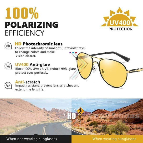 Planet Gates Aviation Photochromic Sunglasses Polarized Men Day Night Vision Driving Sun Glasses Male gafas de sol