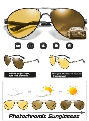Planet Gates Aviation Photochromic Sunglasses Polarized Men Day Night Vision Driving Sun Glasses Male gafas de sol