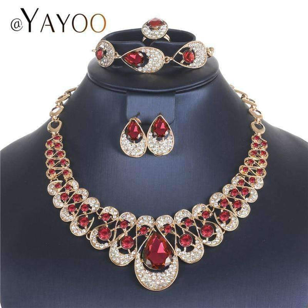 Planet Gates AYAYOO Jewelry Sets Fashion African Costume Jewelry Set Wedding Jewellery Sets For Women Nigerian Beads Necklace Jewelry Set