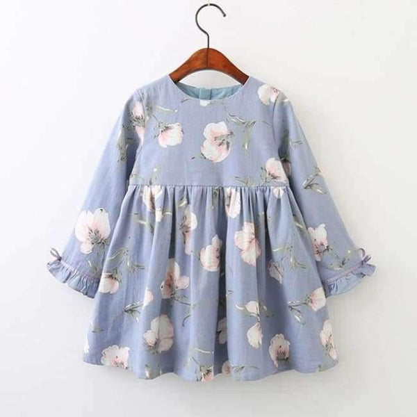Planet Gates AZ1041 Blue / 3T Girls Dress Autumn Winter Brand Girl Clothes Plaid Fur Ball Bow New Design Baby Girls Dress Girls Casual Dresses Kids