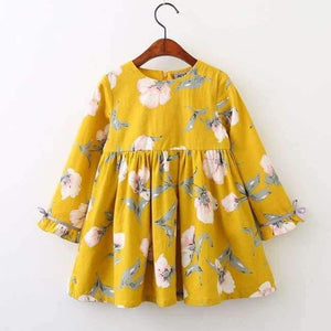 Planet Gates AZ1041 Yellow / 3T Girls Dress Autumn Winter Brand Girl Clothes Plaid Fur Ball Bow New Design Baby Girls Dress Girls Casual Dresses Kids