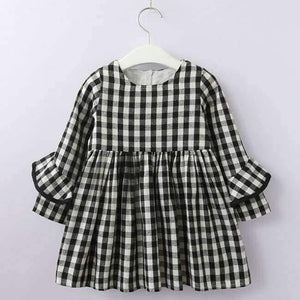 Planet Gates AZ1733 Black / 3T Girls Dress Autumn Winter Brand Girl Clothes Plaid Fur Ball Bow New Design Baby Girls Dress Girls Casual Dresses Kids