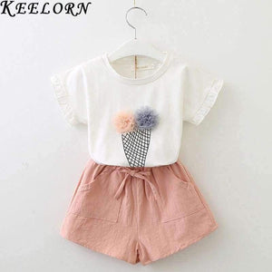 Planet Gates AZ236 white / 2T Girls Dress  Brand Kids Clothes White Cartoon Short Sleeve T-Shirt+Veil Dress 2Pcs baby girl clothes for 2-6Y