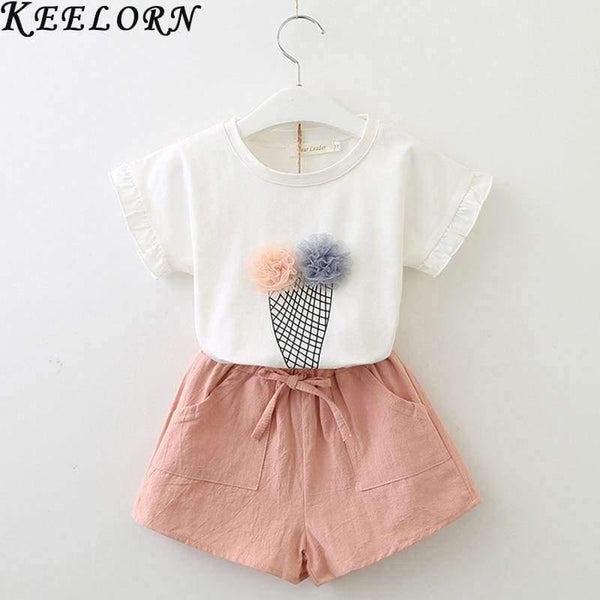 Planet Gates AZ236 white / 2T Girls Dress  Brand Kids Clothes White Cartoon Short Sleeve T-Shirt+Veil Dress 2Pcs baby girl clothes for 2-6Y