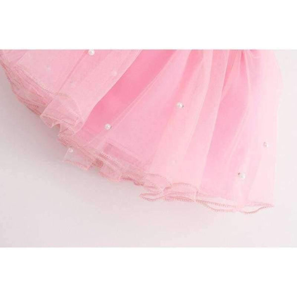 Planet Gates AZ236 white / 2T Girls Dress  Brand Kids Clothes White Cartoon Short Sleeve T-Shirt+Veil Dress 2Pcs baby girl clothes for 2-6Y