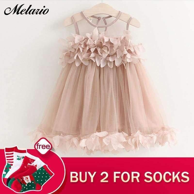 Planet Gates AZ325 pink / 2T Sweet Princess Dress Baby Kids Girls Clothing Wedding Party Dresses Children Clothing Pink Applique