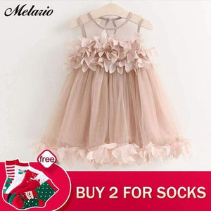 Planet Gates AZ325 pink / 2T Sweet Princess Dress Baby Kids Girls Clothing Wedding Party Dresses Children Clothing Pink Applique