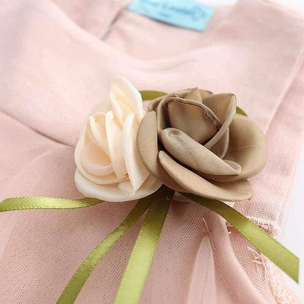 Planet Gates AZ325 pink / 2T Sweet Princess Dress Baby Kids Girls Clothing Wedding Party Dresses Children Clothing Pink Applique