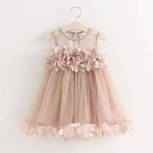Planet Gates AZ666 pink / 2T Sweet Princess Dress Baby Kids Girls Clothing Wedding Party Dresses Children Clothing Pink Applique