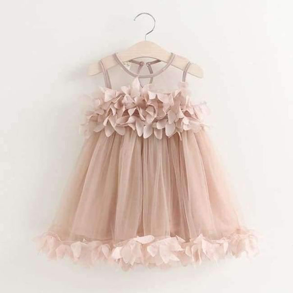 Planet Gates AZ666 pink / 2T Sweet Princess Dress Baby Kids Girls Clothing Wedding Party Dresses Children Clothing Pink Applique