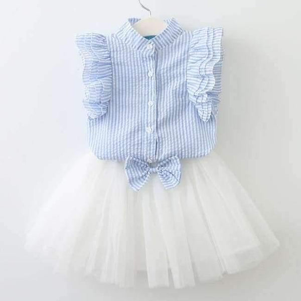 Planet Gates AZ856 blue / 2T Sweet Princess Dress Baby Kids Girls Clothing Wedding Party Dresses Children Clothing Pink Applique