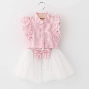 Planet Gates AZ856 pink / 2T Sweet Princess Dress Baby Kids Girls Clothing Wedding Party Dresses Children Clothing Pink Applique