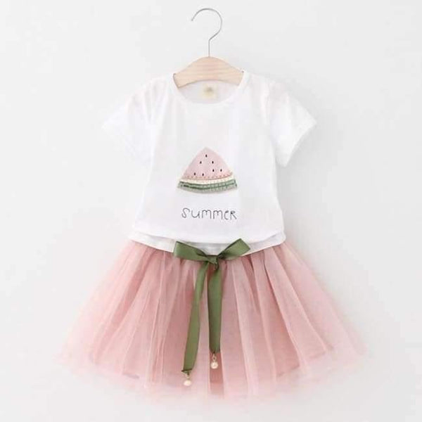 Planet Gates AZ869 pink / 2T Sweet Princess Dress Baby Kids Girls Clothing Wedding Party Dresses Children Clothing Pink Applique