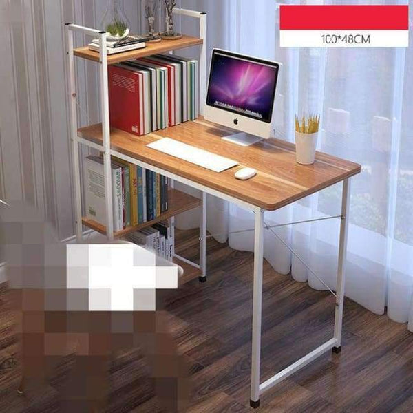Modern Simple Desktop Computer Desk Student Learning Writing Desk Computer Table Wooden Laptop Desk School Office Furniture - B 100X48Cm