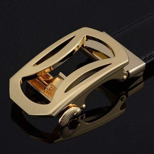 3.5cm Cow Genuine Leather Mens Belt Cowhide Strap For Male Ratchet Automatic Buckle Belts For Men  Brand Designer Belts