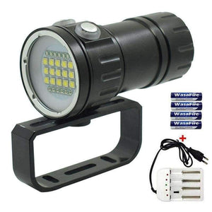 Planet Gates B (14LEDs) Video Light Professional LED Diving Flashlight Photography Torch White Red LED Scuba Photo Lamp+18650 Battery+Charger