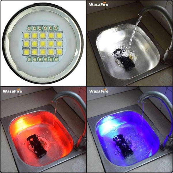 Planet Gates B (14LEDs) Video Light Professional LED Diving Flashlight Photography Torch White Red LED Scuba Photo Lamp+18650 Battery+Charger