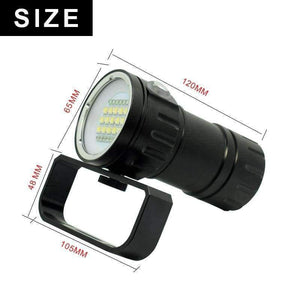 Planet Gates B (14LEDs) Video Light Professional LED Diving Flashlight Photography Torch White Red LED Scuba Photo Lamp+18650 Battery+Charger