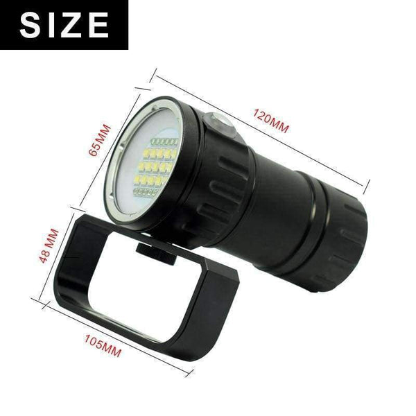 Planet Gates B (14LEDs) Video Light Professional LED Diving Flashlight Photography Torch White Red LED Scuba Photo Lamp+18650 Battery+Charger