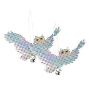 Planet Gates B 2 pcs Fake Owl Decoy Scare Birds Holographic Reflective Repel Woodpecker Garden Hanging Supplies