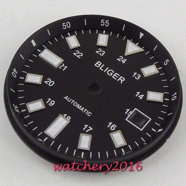 Planet Gates B 33mm Bliger Dial Date window Luminous marks fit 2824 2836 Miyota 8215 8205 821A movement men's Watch