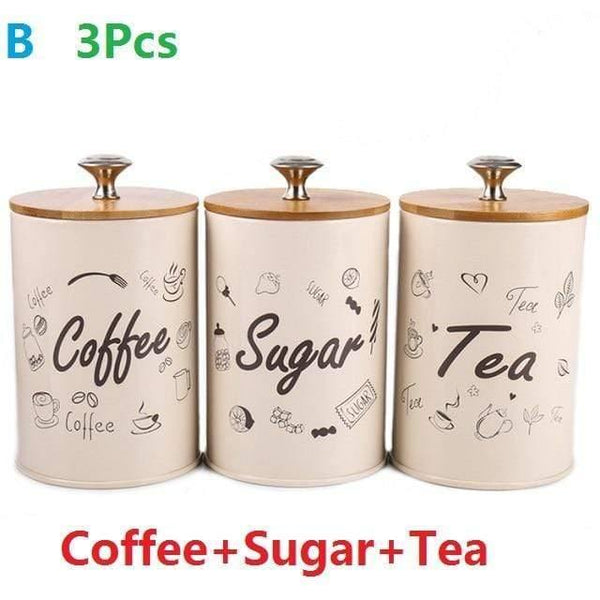 1-3Pcs Storage Tanks Steel Kitchen Utensils Multifunction Color Tea Coffee Sugar Square Box Case Househould Quality Beautiful