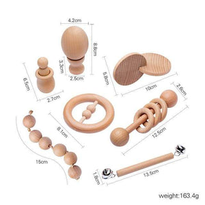 Planet Gates B 5Pc/7Pc/1Set Baby Montessori Toy Set Wooden Teether Music Rattles Graphic Cognition Early Educational Toys 0-12Months Baby Gift