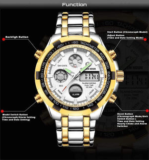 Planet Gates B B Men Watches Fashion Men Quartz Watch Date Week Display Wristwatch Analog Waterproof Male Clock Relogio